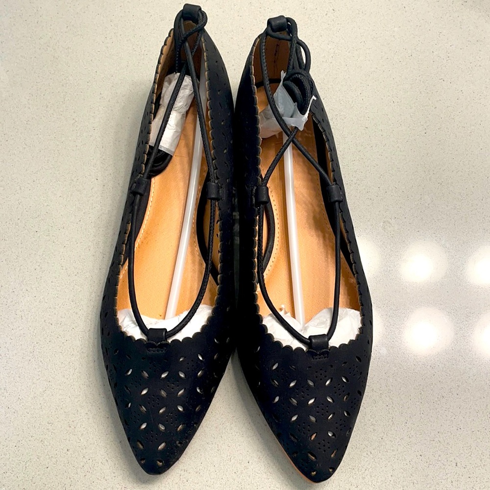 New Loft Lace Up Pointelle Flats